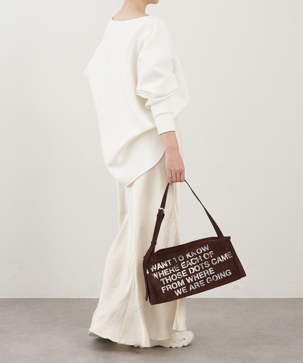 russet ステンシルデザインスエード横長ショルダーバッグ(CE-1640) 