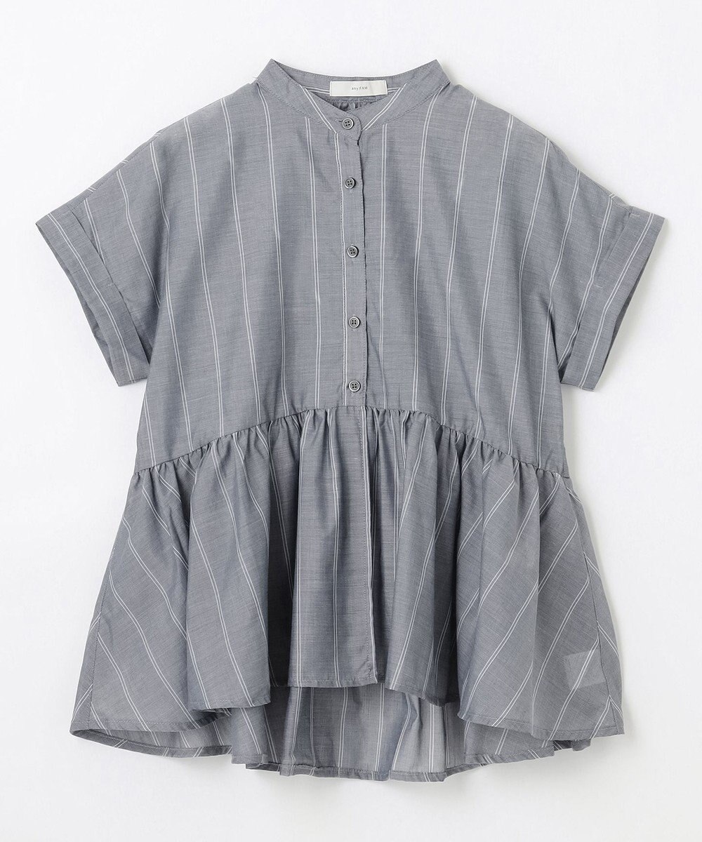 ANY L 半袖ティアードブラウス 