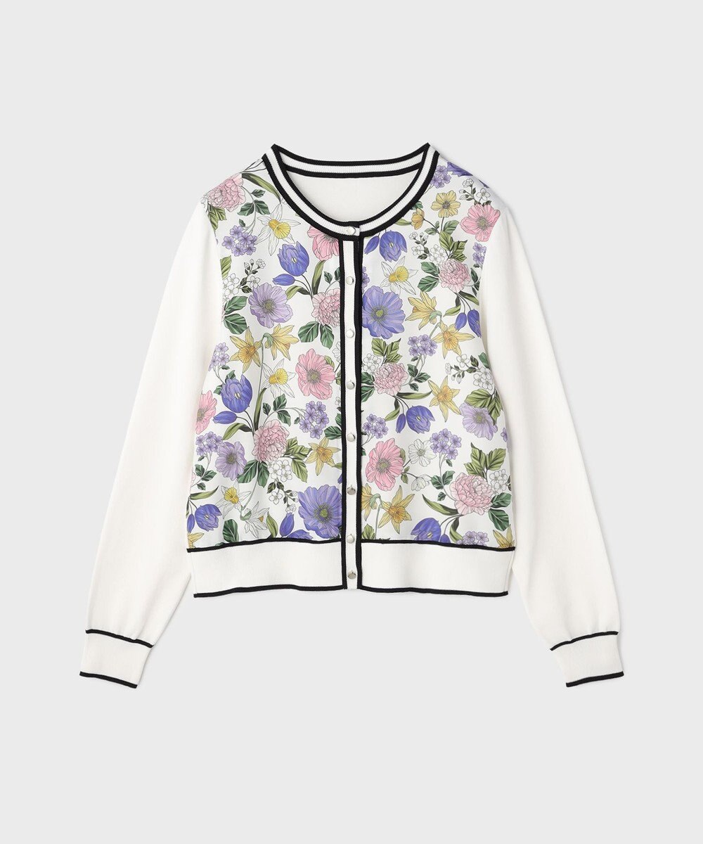 GRACE CONTINENTAL フラワープリントニットカーディガン 