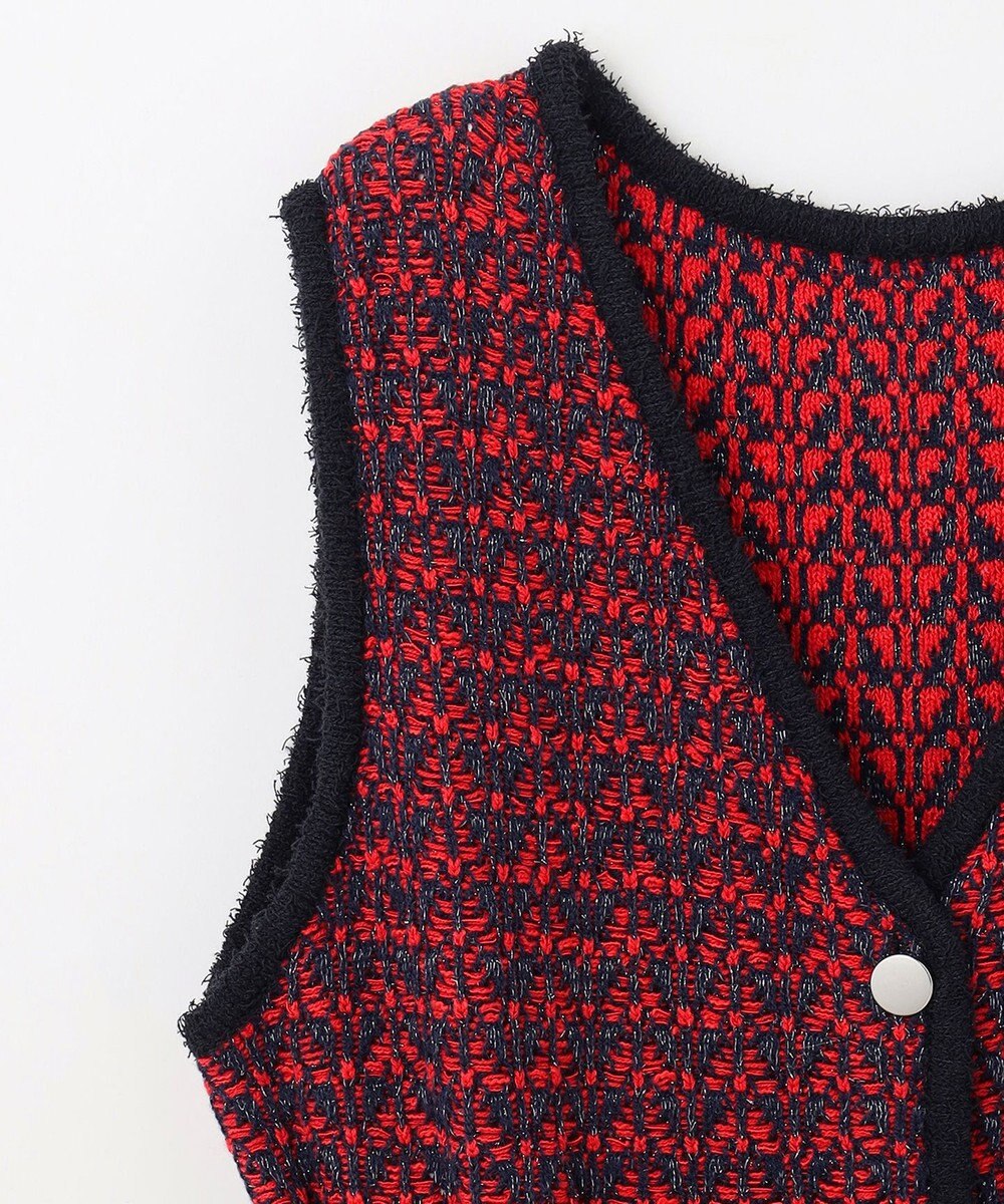 GRACE CONTINENTAL バイカラージャガードニットワンピース 