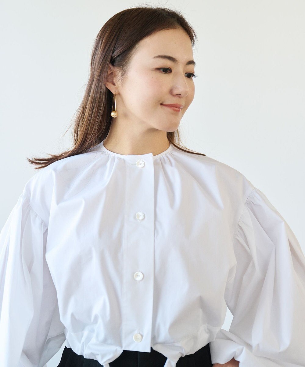 #Newans ウエストリボンショートブラウス 