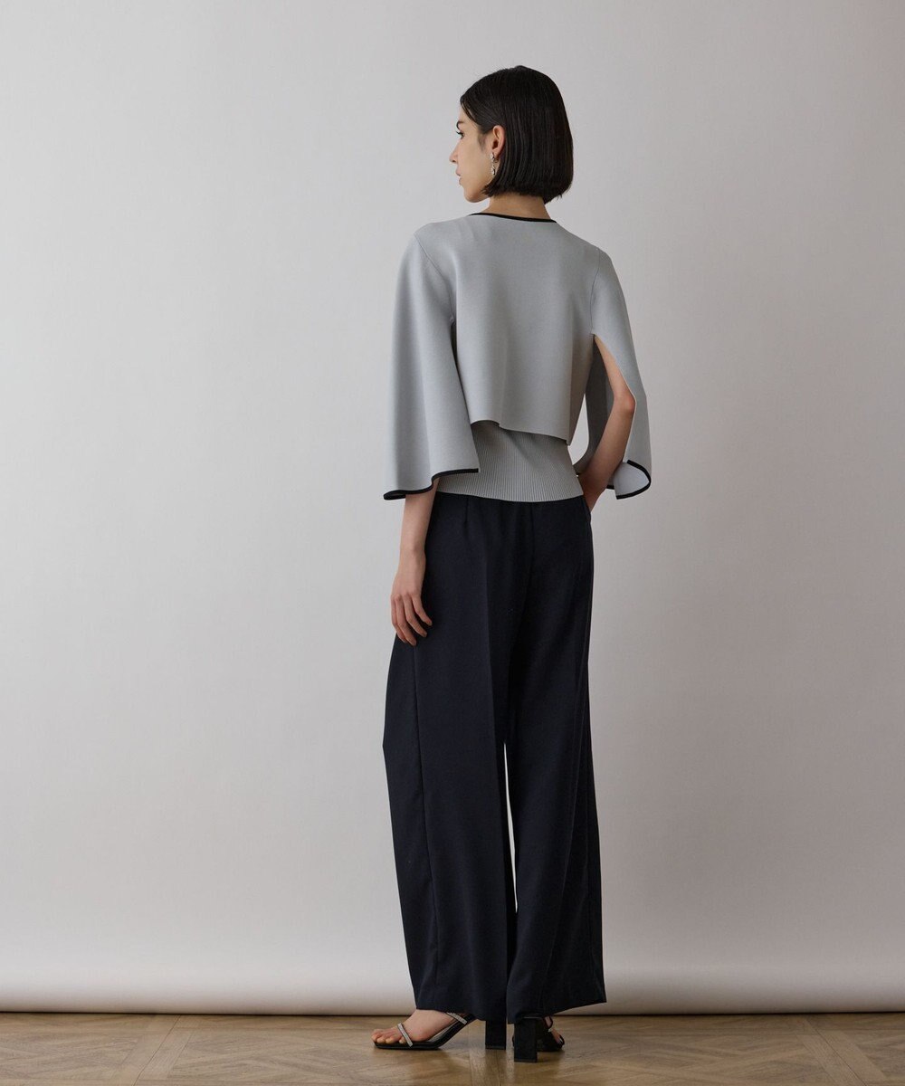 GRACE CONTINENTAL バイカラースリットニットカーディガン 