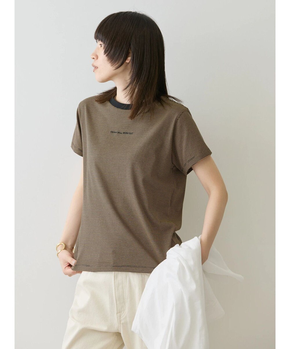 AMERICAN HOLIC 刺繍ロゴボーダープルオーバー 