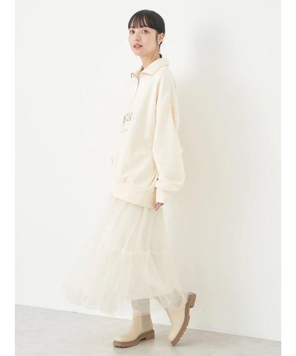 earth music&ecology ハーフジップロゴチュニック 