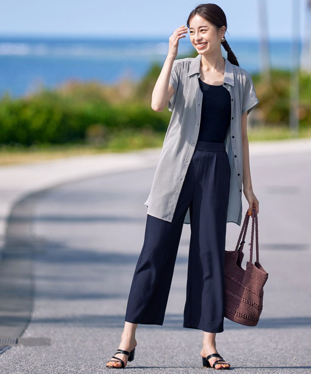 Tiaclasse 【新色追加・洗える】ストレートワイドパンツ 