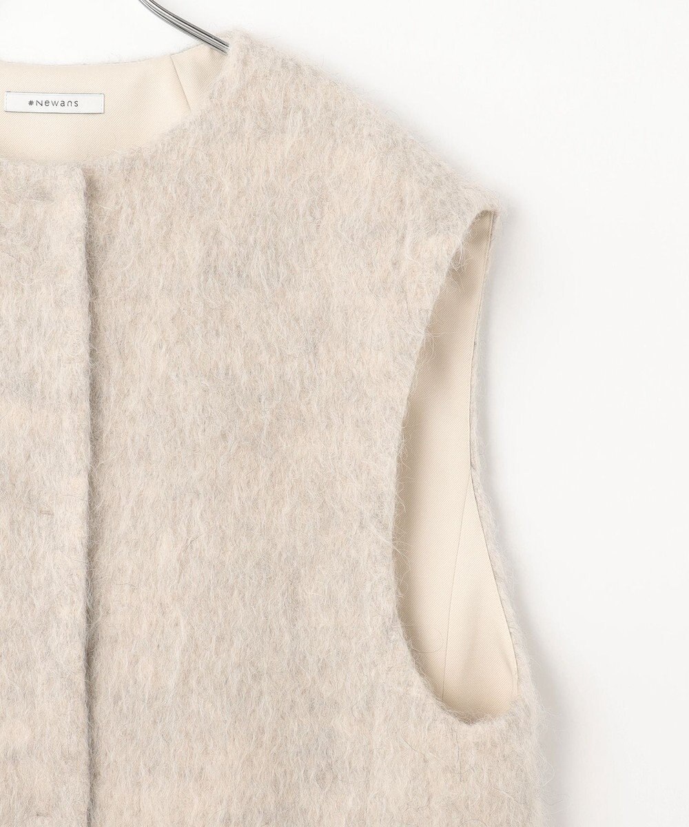 #Newans ロングコクーンファーベスト 