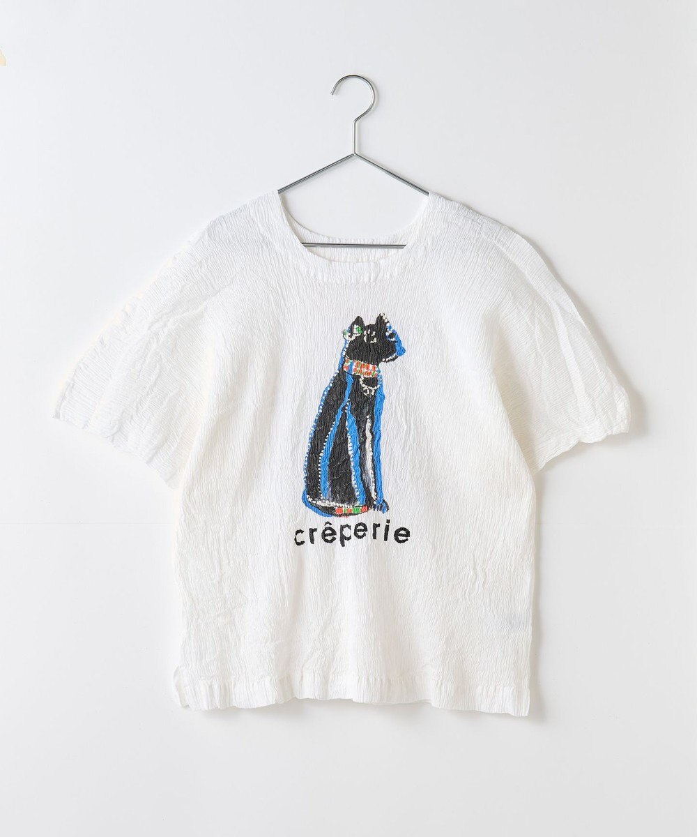 crêprie tsumori chisato creperie HAND PRINT T-SHIRT CAT クレプリ エジプトキャットプリント ドルマンTシャツ 