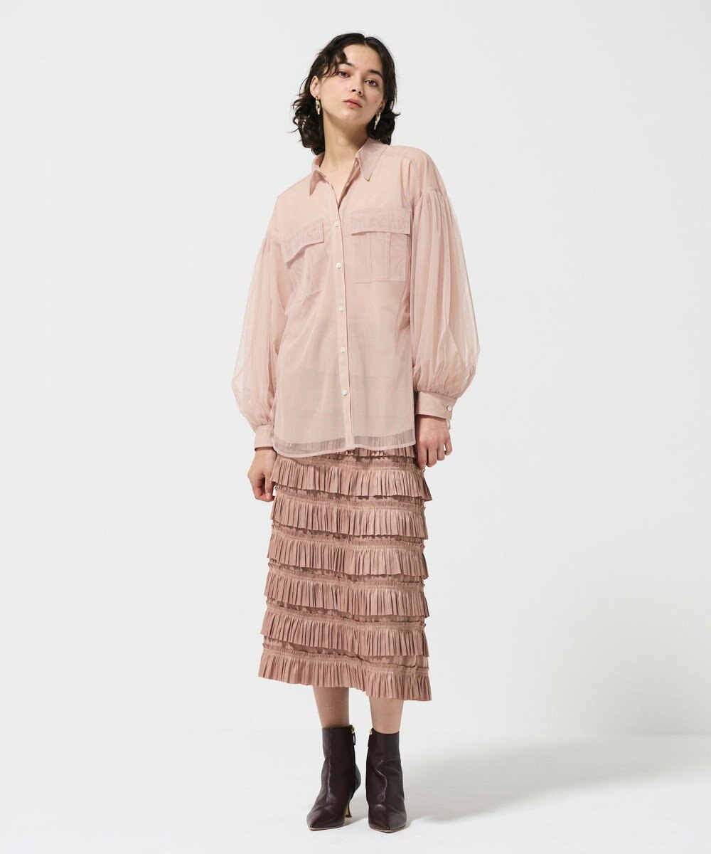 GRACE CONTINENTAL チュールレイヤードシャツ 