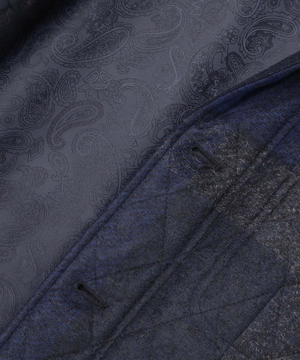 JOSEPH ABBOUD 【イタリア素材/軽量/中綿キルト】 スライバーチェックキルト ジャケット 