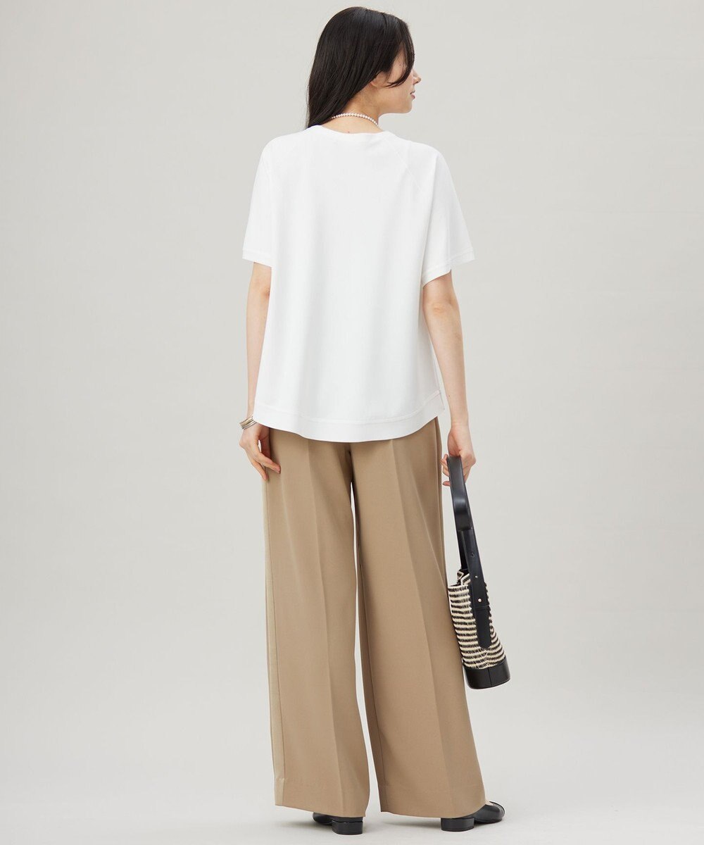 自由区 【SHIHOさんコラボ・洗える】バックサテンジョーゼットワイド パンツ 