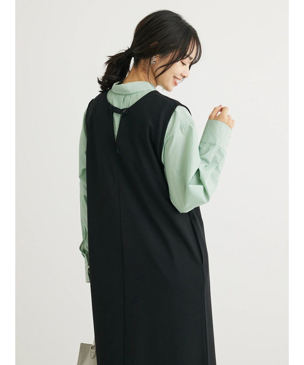 Green Parks 胸元ポケットイージーケアストライプシャツ 