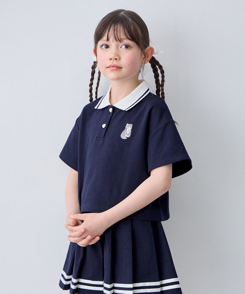 ANY KIDS 【洗濯機可能/吸汗速乾】ドライタッチ ショート丈ポロシャツ 