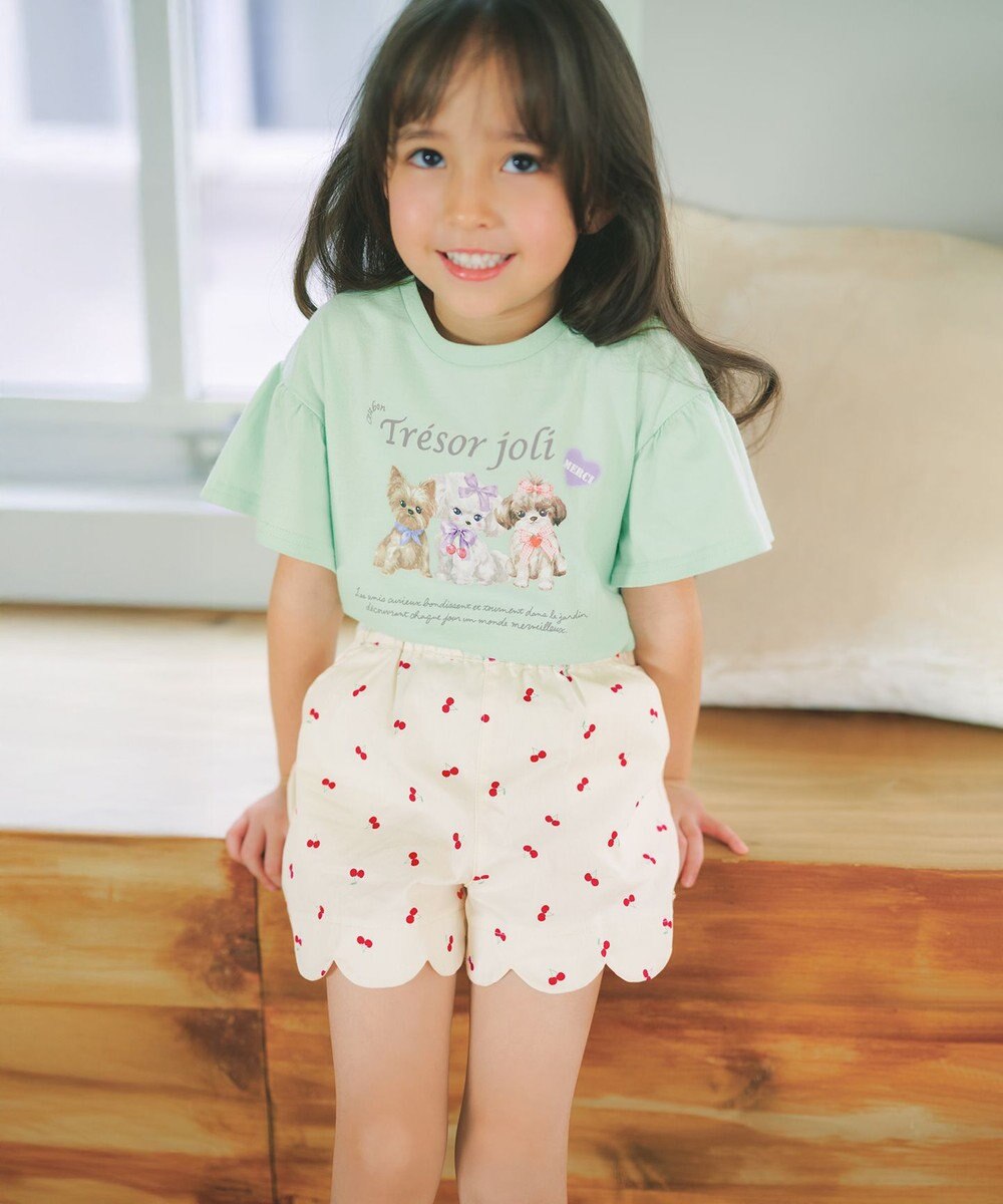 ANY KIDS 【綿100%】ドロップショルダー アニマルプリントTシャツ 