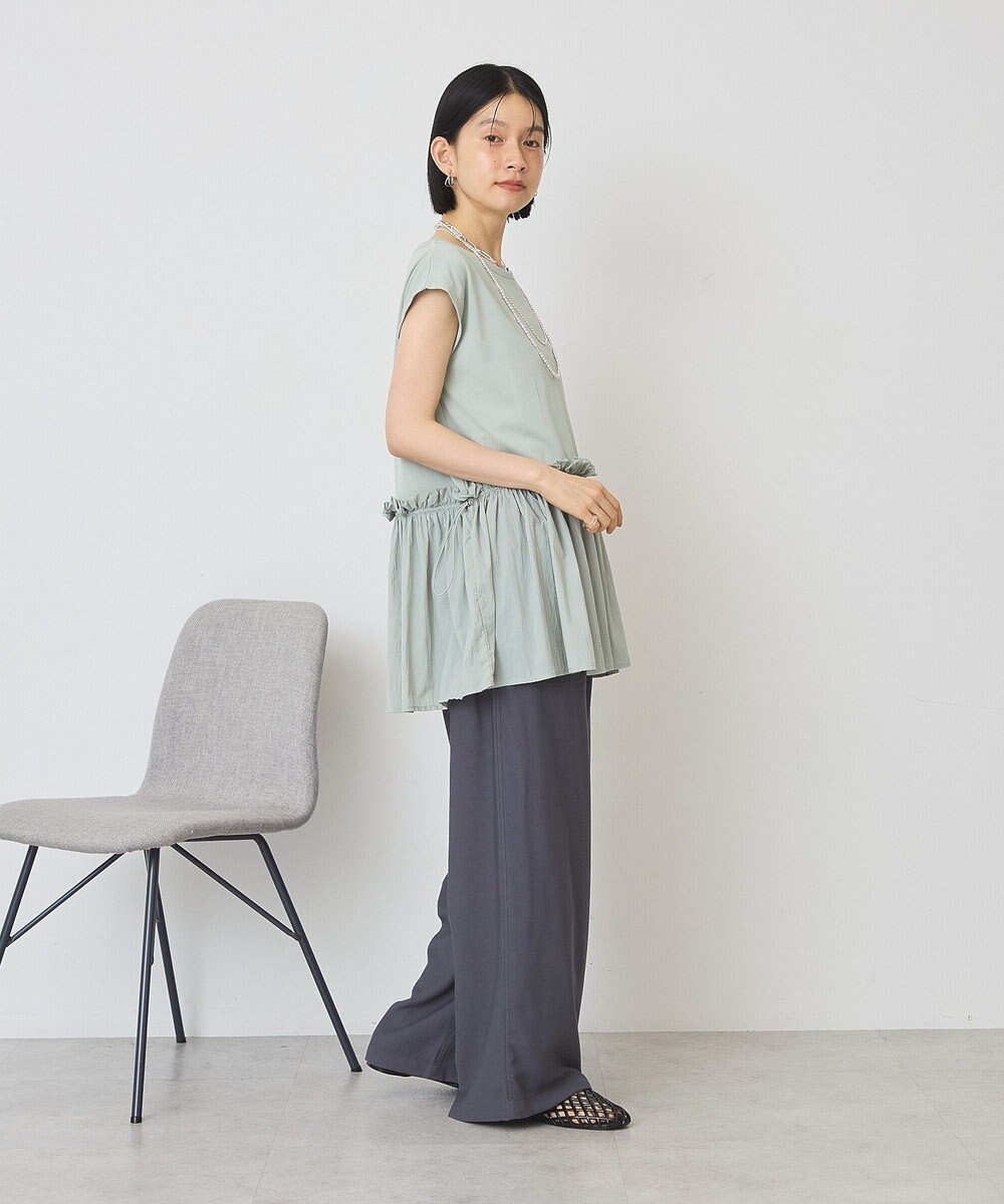 AMERICAN HOLIC 汗染み防止・異素材ペプラムプルオーバー 