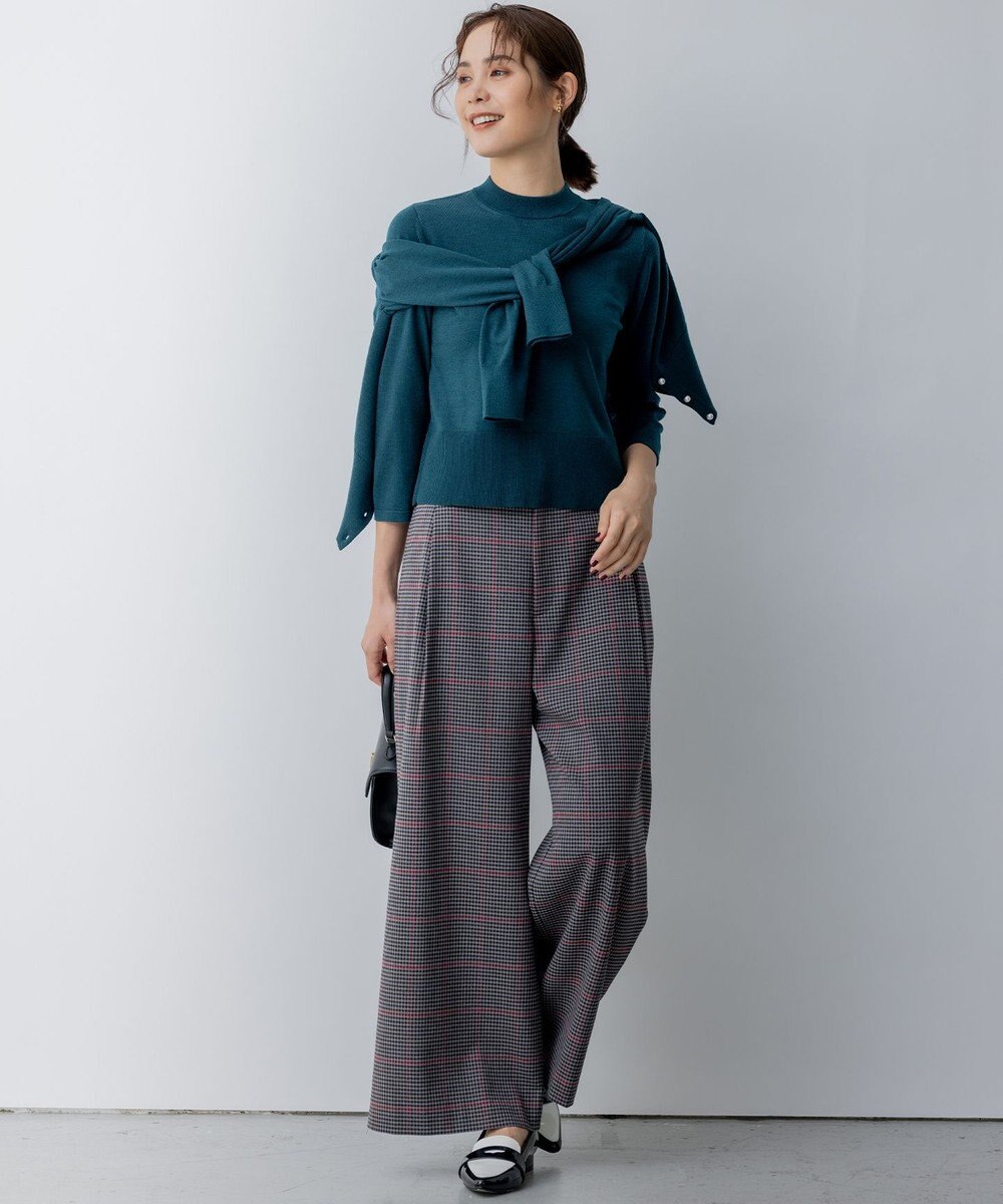 組曲 T/Rツイルストレッチ ワイドパンツ 