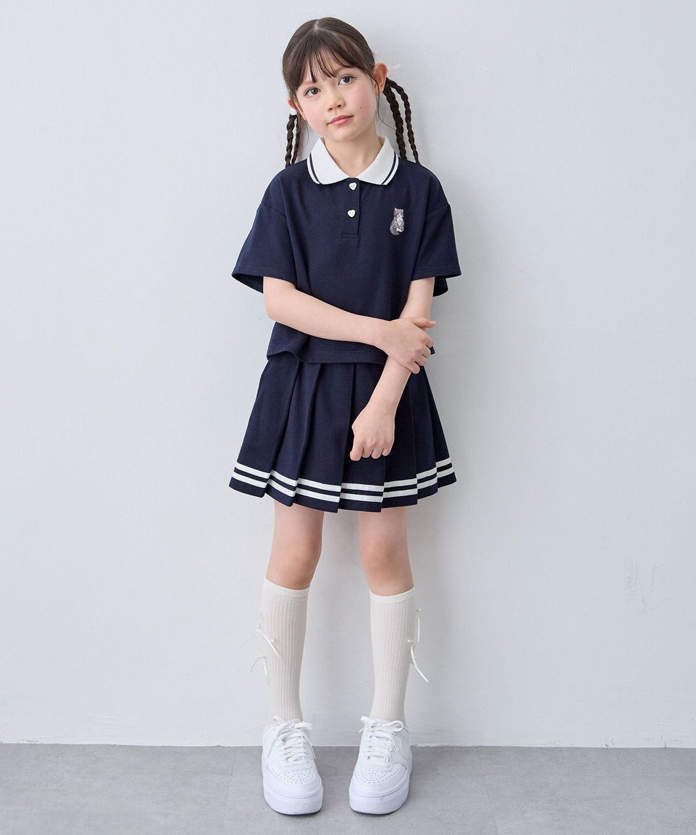 ANY KIDS 【洗濯機可能/吸汗速乾】ドライタッチ ショート丈ポロシャツ 