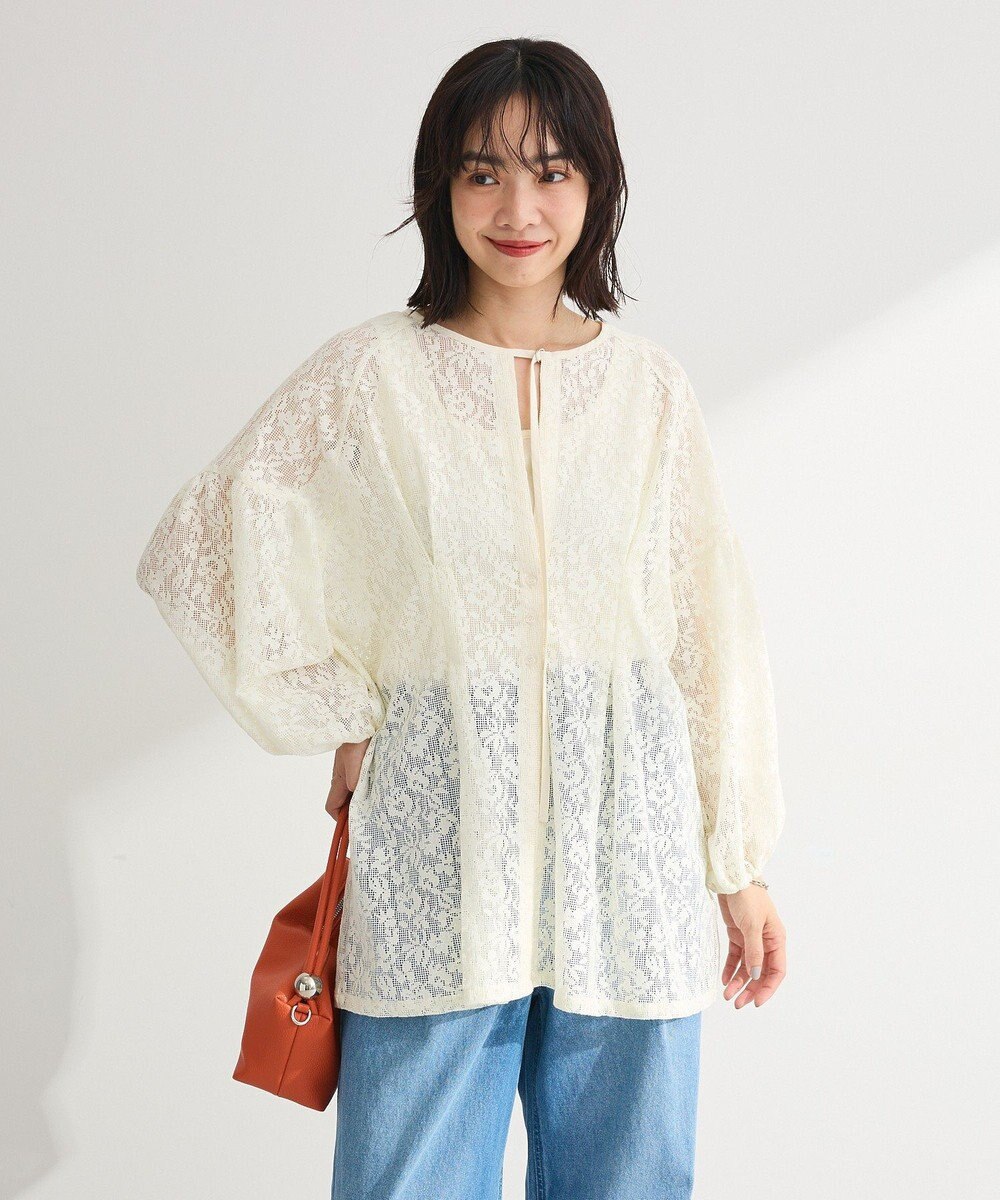 Green Parks メッシュレースタック入りプルオーバー 