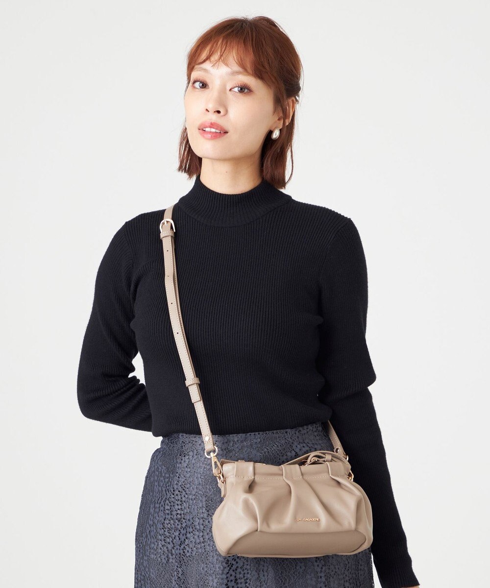 LA BAGAGERIE シープレザー　ギャザーミニマムバッグ 