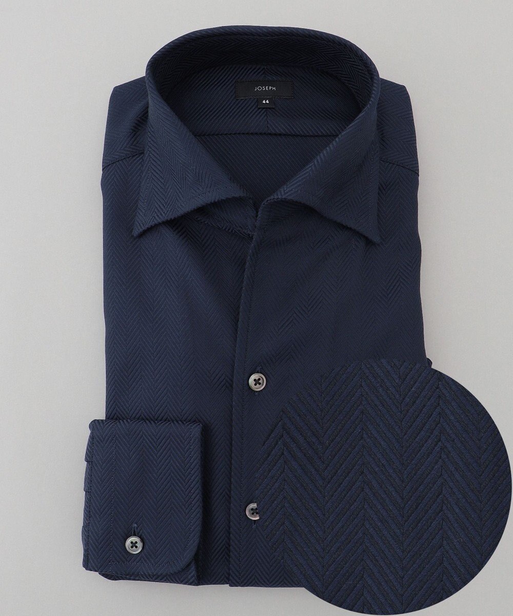 JOSEPH HOMME クレイジーツイルへリンボン　イタリアンカラーシャツ 