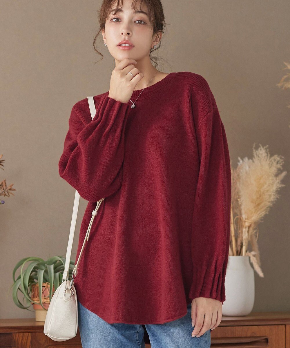 Tiaclasse 袖タックニットプルオーバー 