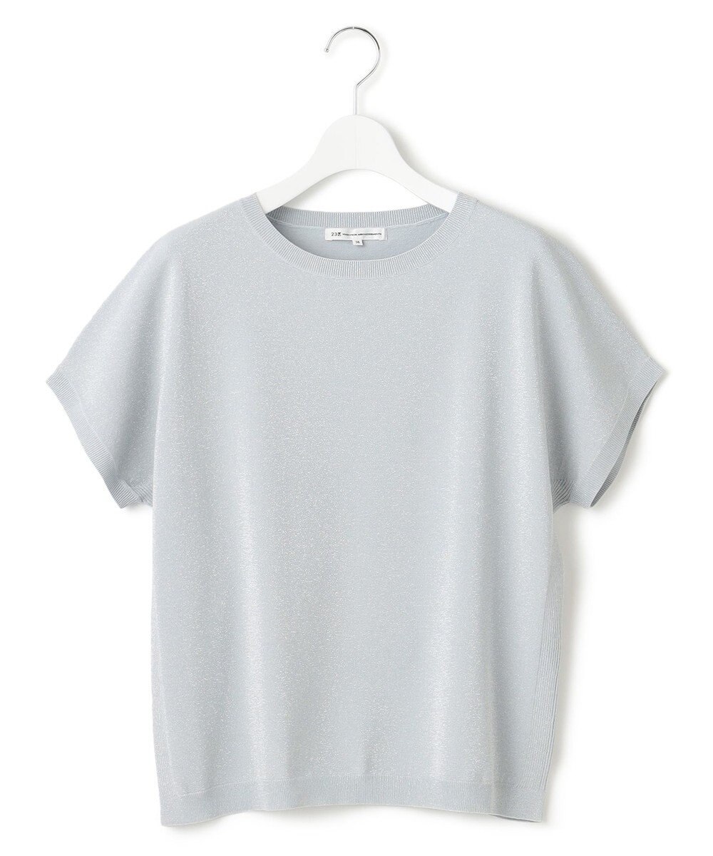 23区 【洗える】レーヨンポリエステルストレッチ プルオーバー ラメニット 