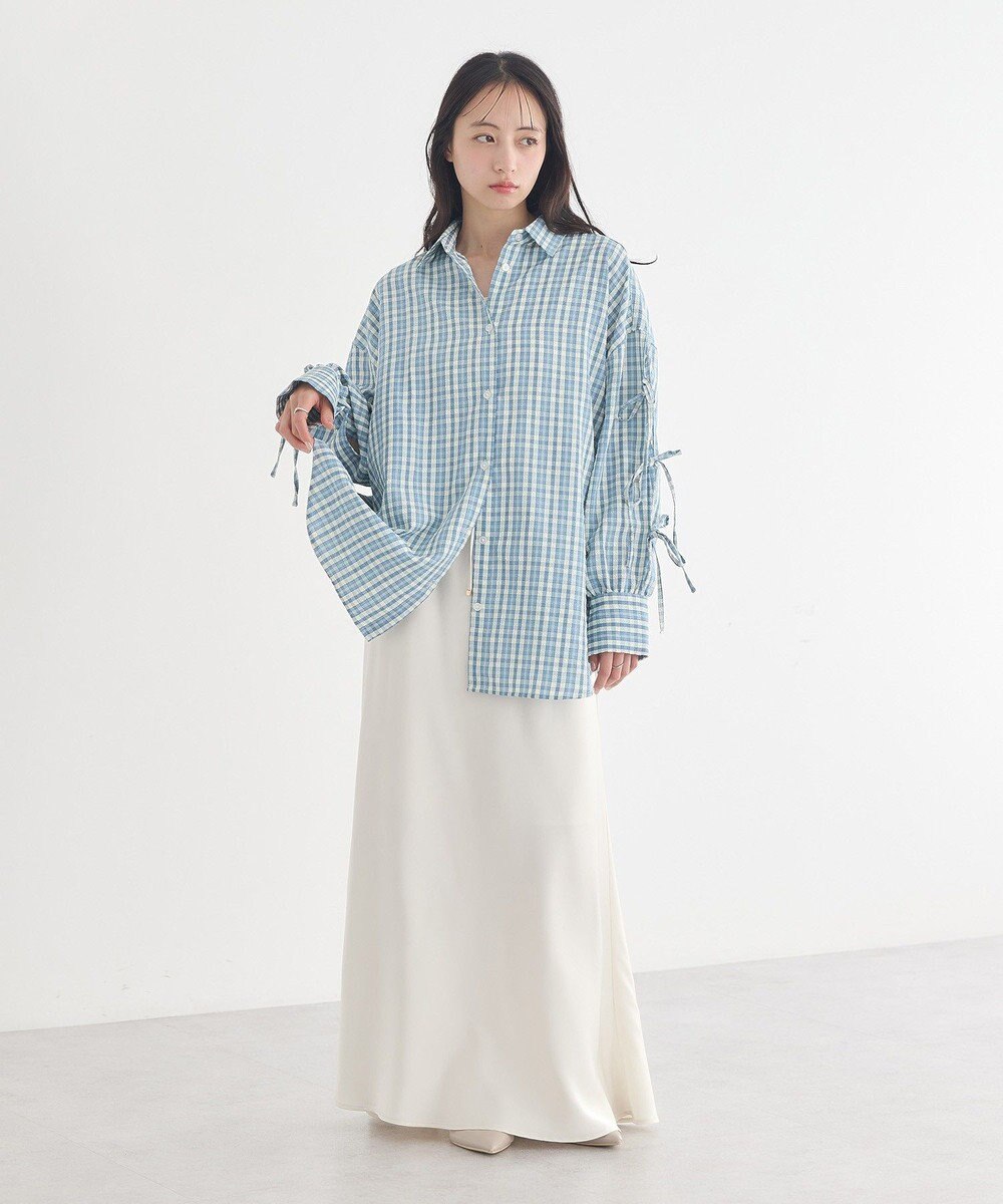 earth music&ecology サテンフリルマーメイドスカート 