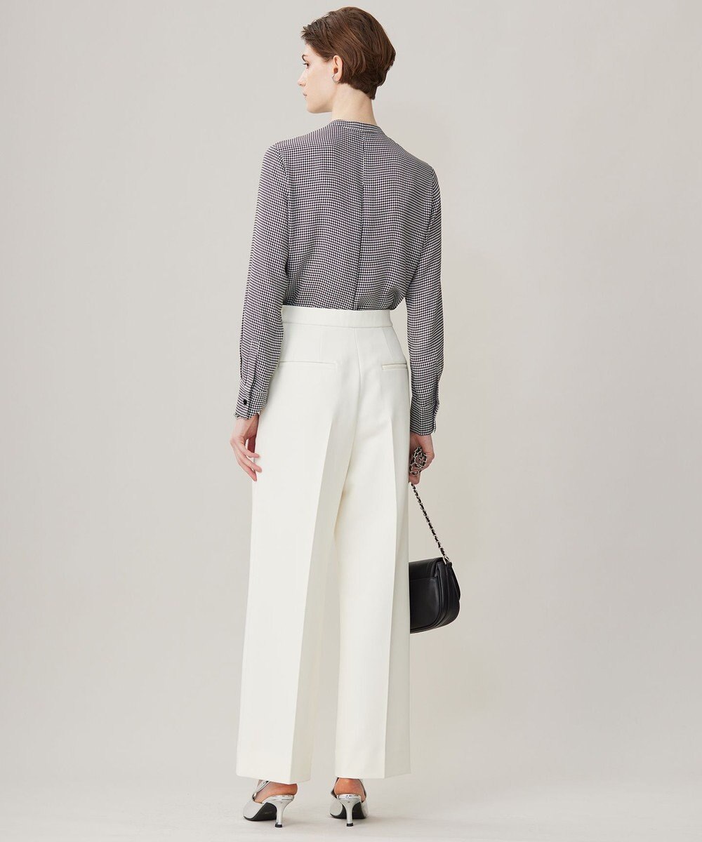 ICB 【接触冷感・UVケア・速乾・洗える】BackSatinAmunzen バンドカラーブラウス 