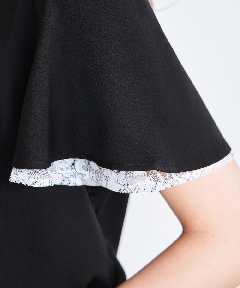 Tiaclasse 【洗える】袖レースレイヤードブラウス 