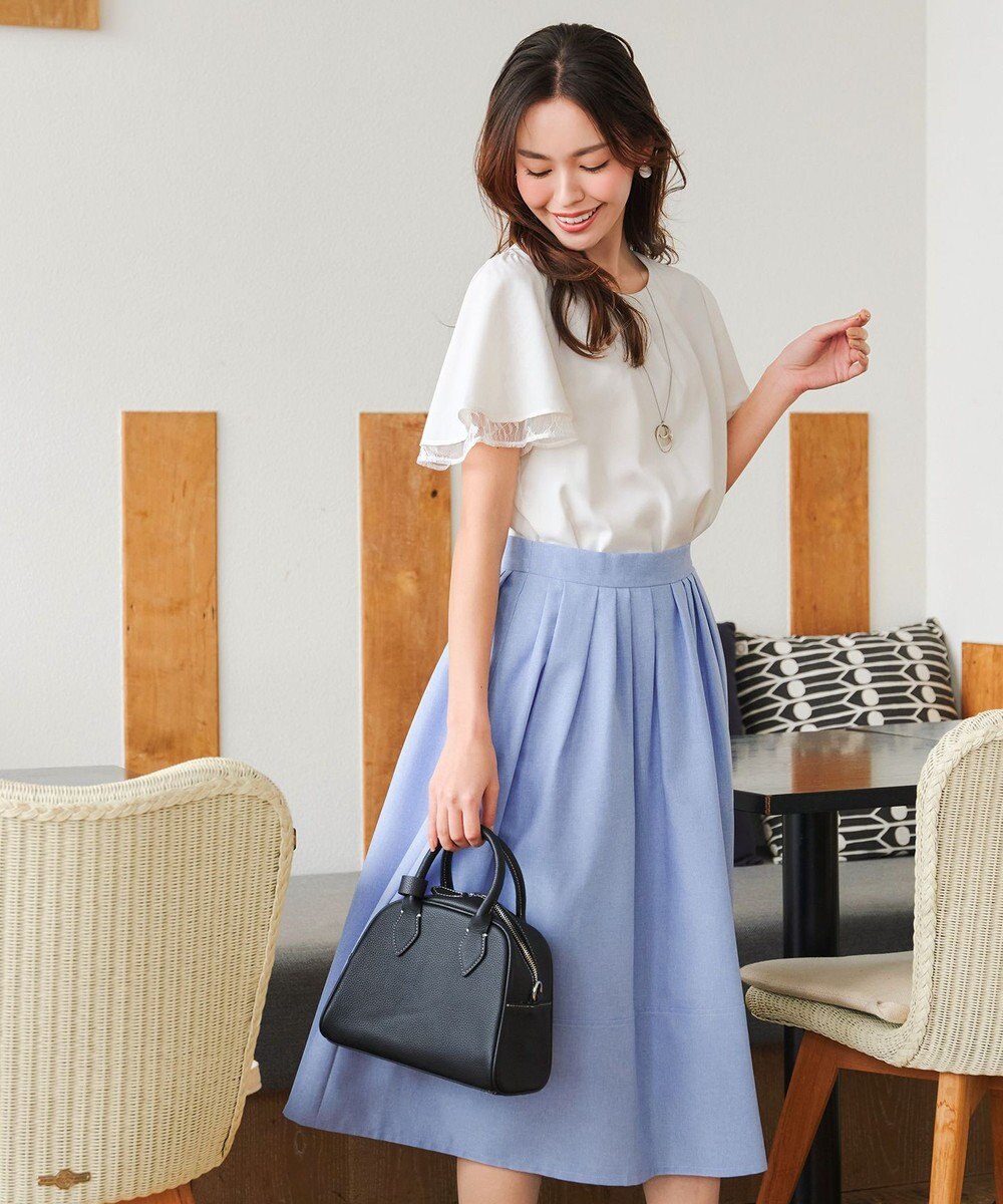 Tiaclasse 【洗える】袖レースレイヤードブラウス 