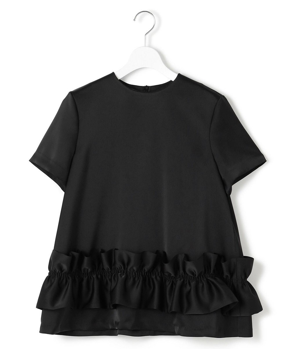 23区 【APPLAUDIR】クリアダブルサテン フリルヘム ブラウス 