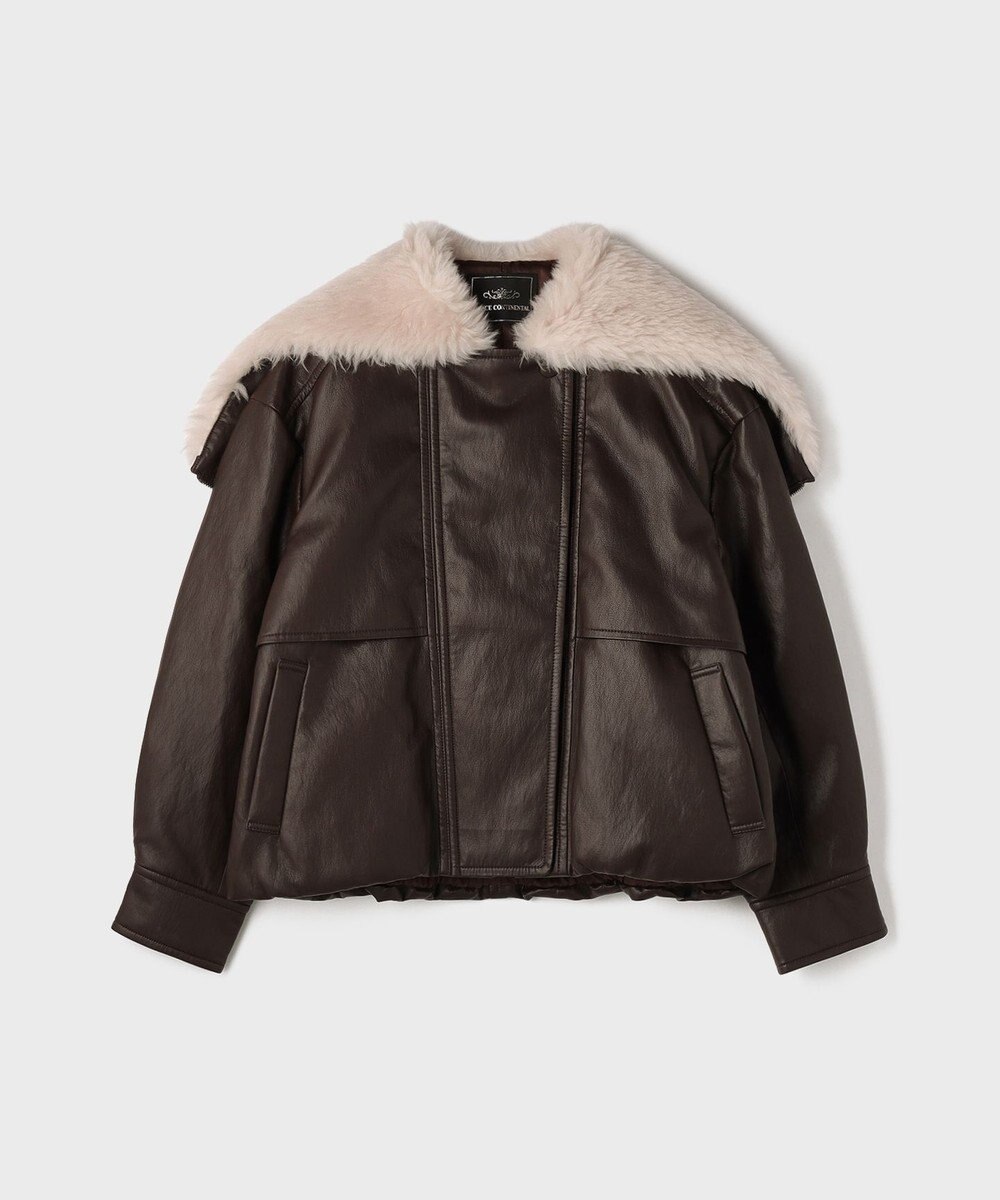 GRACE CONTINENTAL フェイクレザーボンバージャケット 