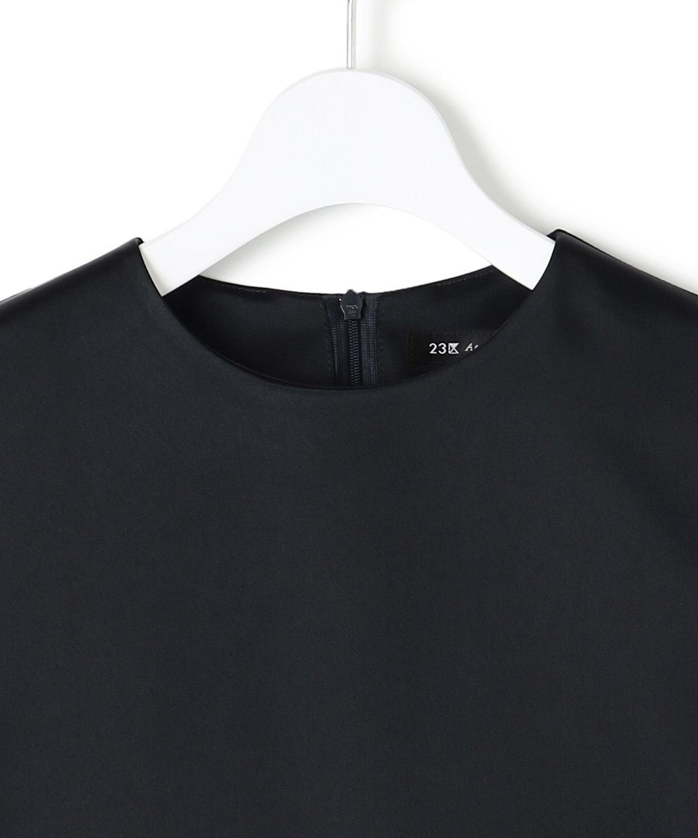 23区 【APPLAUDIR】クリアダブルサテン フリルヘム ブラウス 