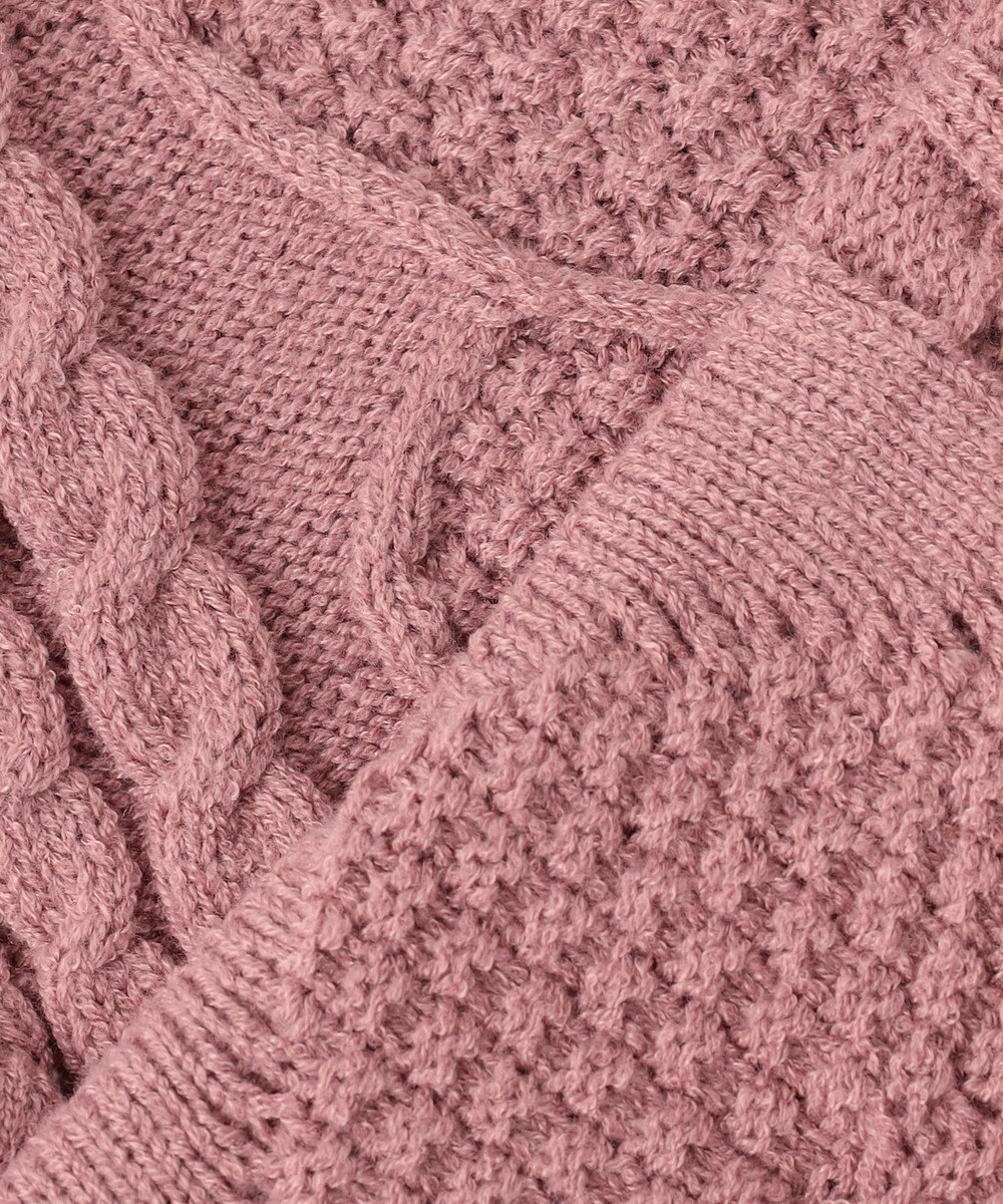 ANY KIDS 肩フリルハートケーブルニット 