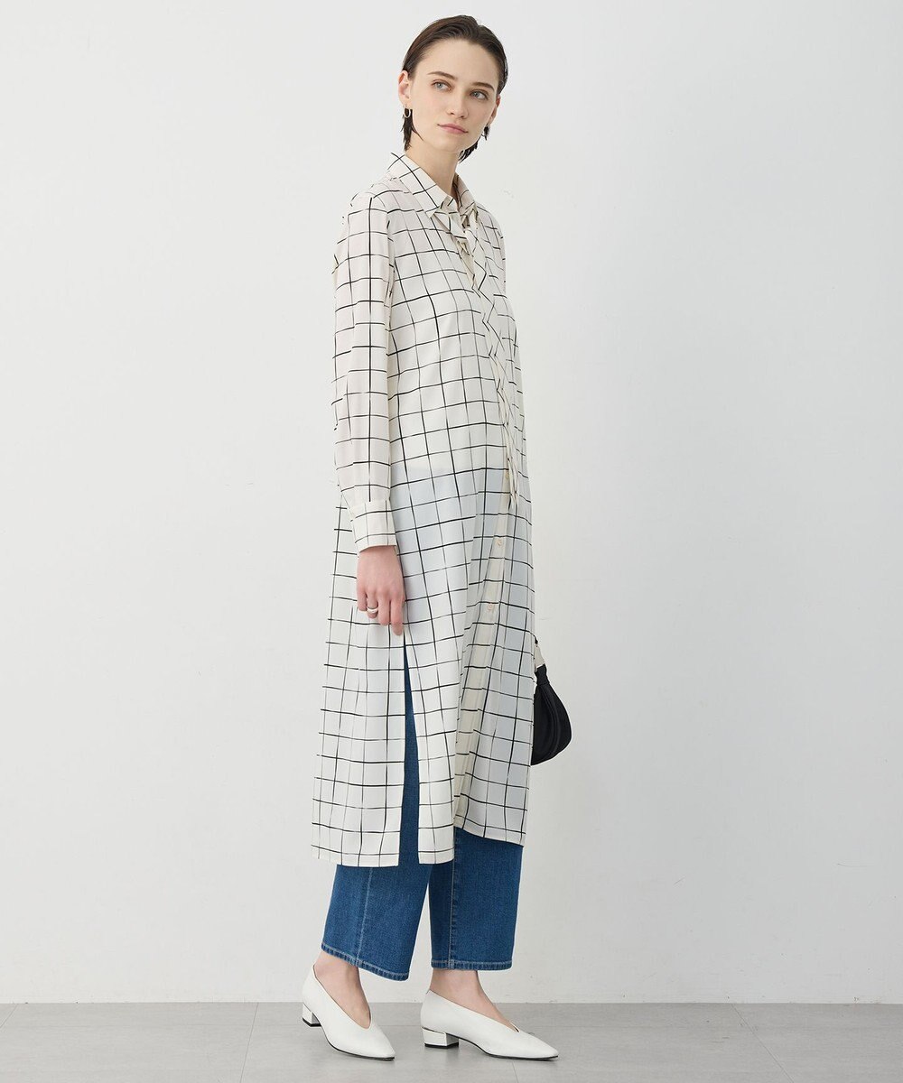 ICB L 【30th ANNIVERSARY】 ウィンドウペンプリント シャツワンピース 