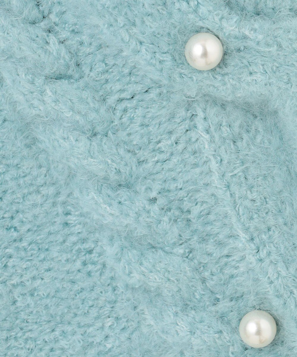 Feroux 【洗える】パールスリーブ ケーブルニット 