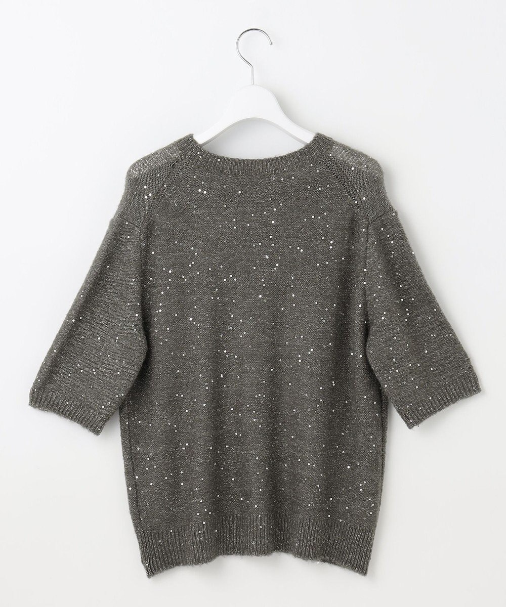 自由区 【アンサンブル対応・洗える】スパンコールプルオーバー ニット 