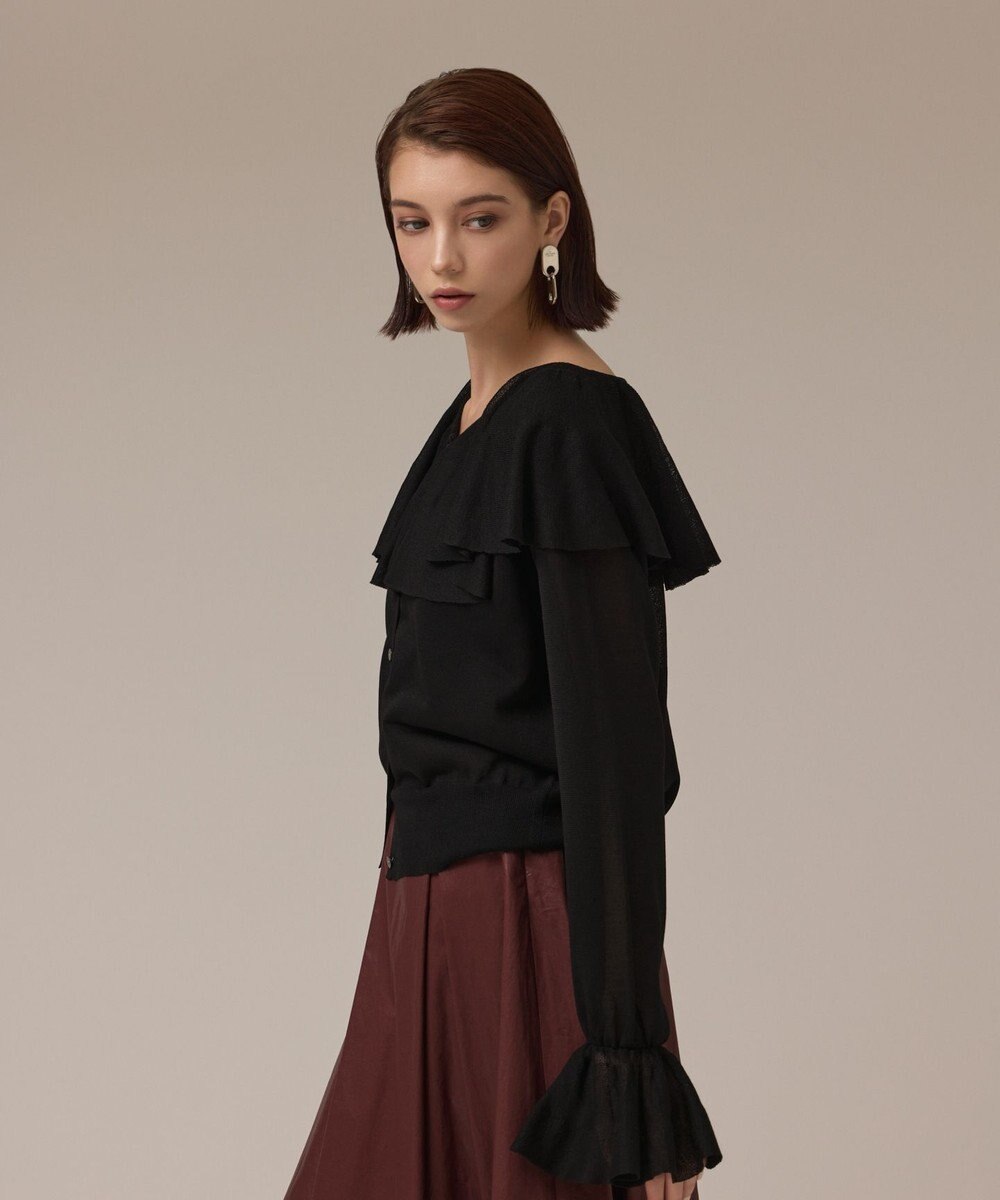 GRACE CONTINENTAL フリルニットカーディガン 