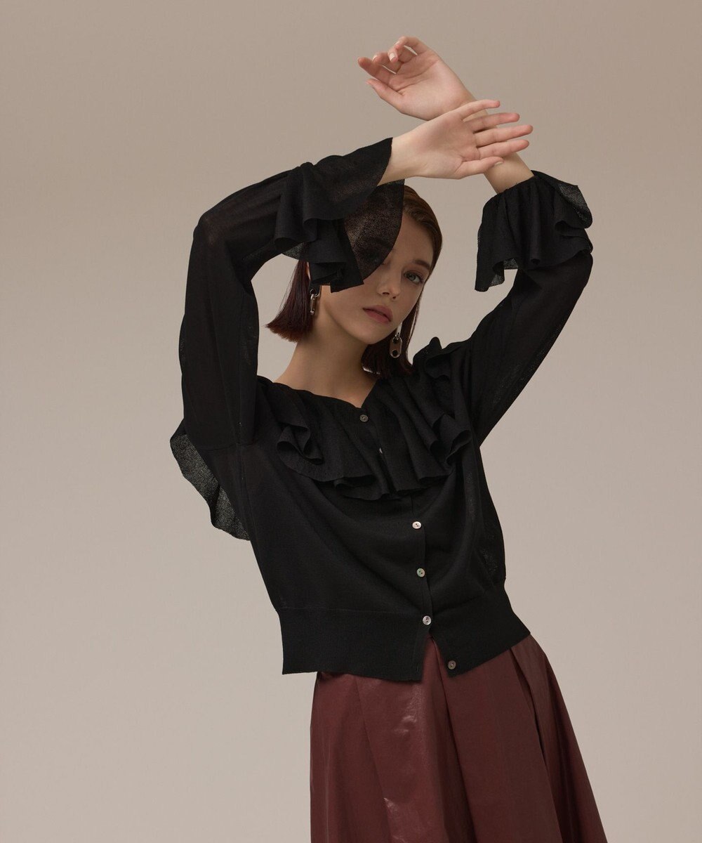 GRACE CONTINENTAL フリルニットカーディガン 