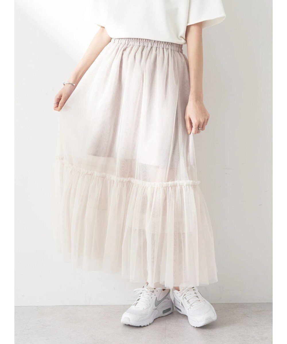 earth music&ecology ティアードチュールスカート 