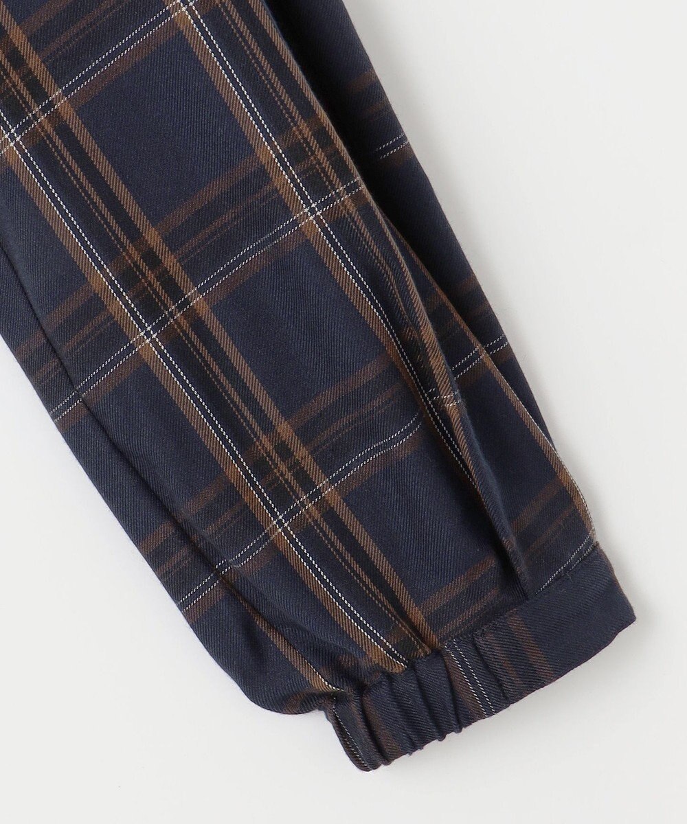 J.PRESS LADIES 【洗える】綿セルロースクリアチェック ボリューム袖 ブラウス 