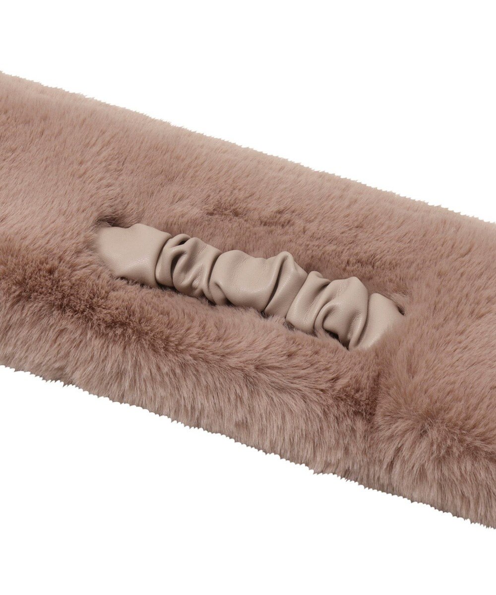 MOONBAT FURLA フェイクファーくしゅくしゅリボンマフラー 