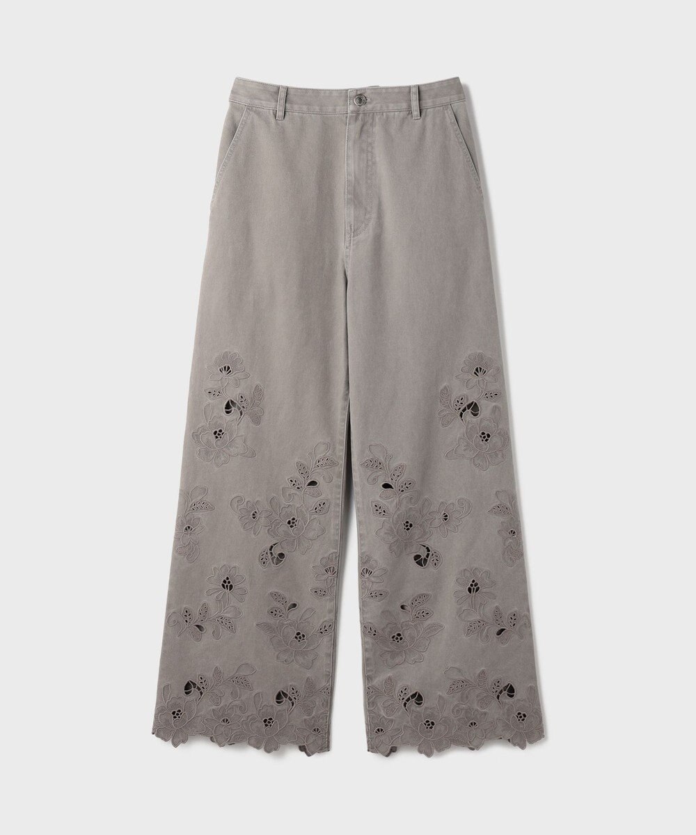GRACE CONTINENTAL カットワークフレアパンツ 