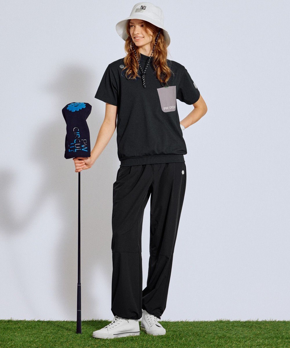 PW CIRCULUS 【吸水速乾 / UV遮蔽率99.5% UVカット / ストレッチ】【WOMEN】ポケットモックT ゴルフウェア レディース 