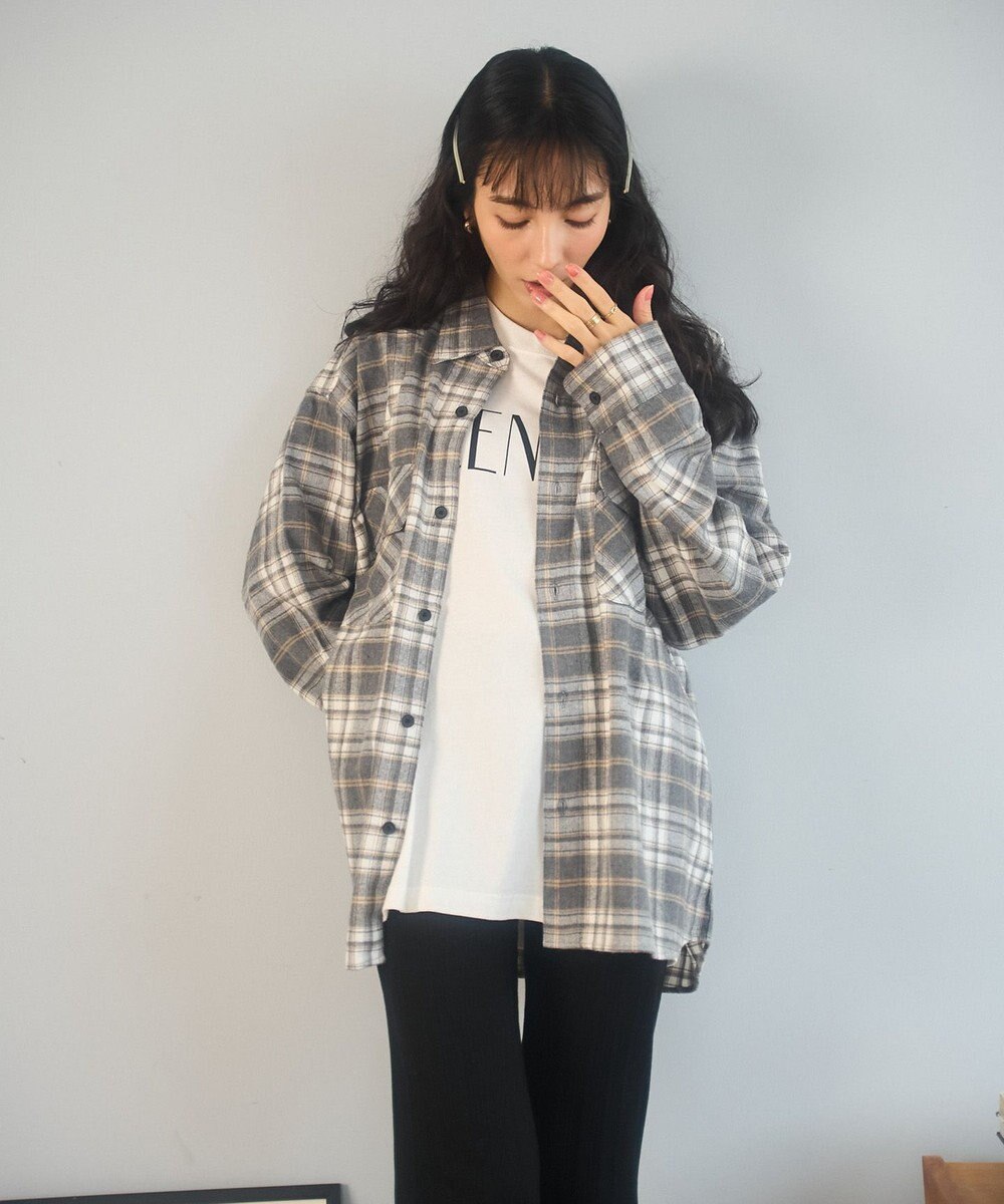 WEGO 【ユニセックス着用ITEM/SMLサイズ展開】チェックネルシャツ 