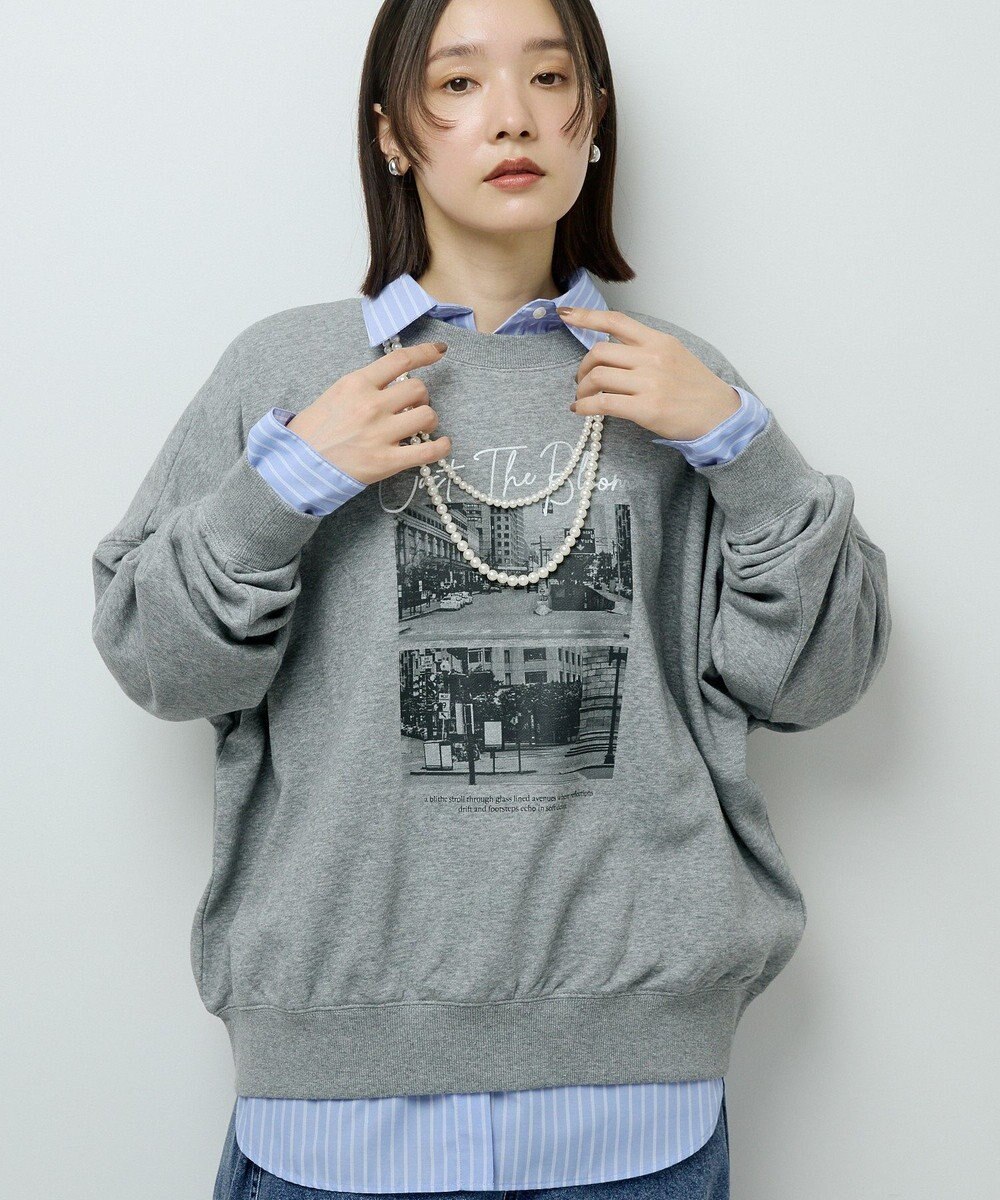 Green Parks オーバーサイズロゴ裏毛プルオーバー 