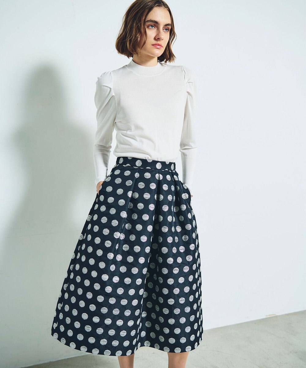 GRACE CONTINENTAL ラメドットジャガードスカート 
