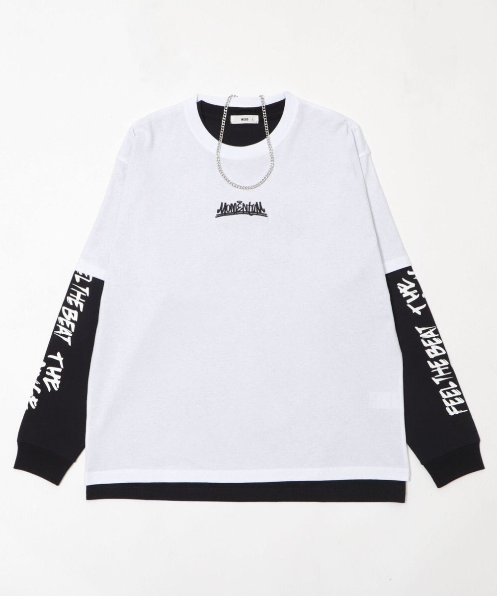 WEGO 【2点セット】アクセ付きアンサンブルグラフィックT（長袖） 