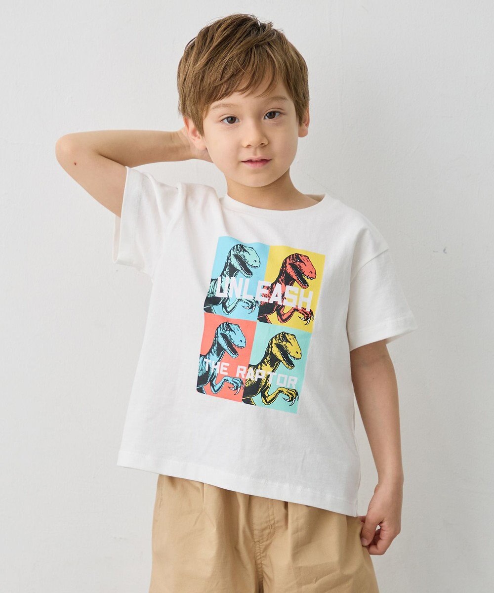 ANY KIDS 【洗濯機可能】恐竜プリント 半袖Tシャツ 