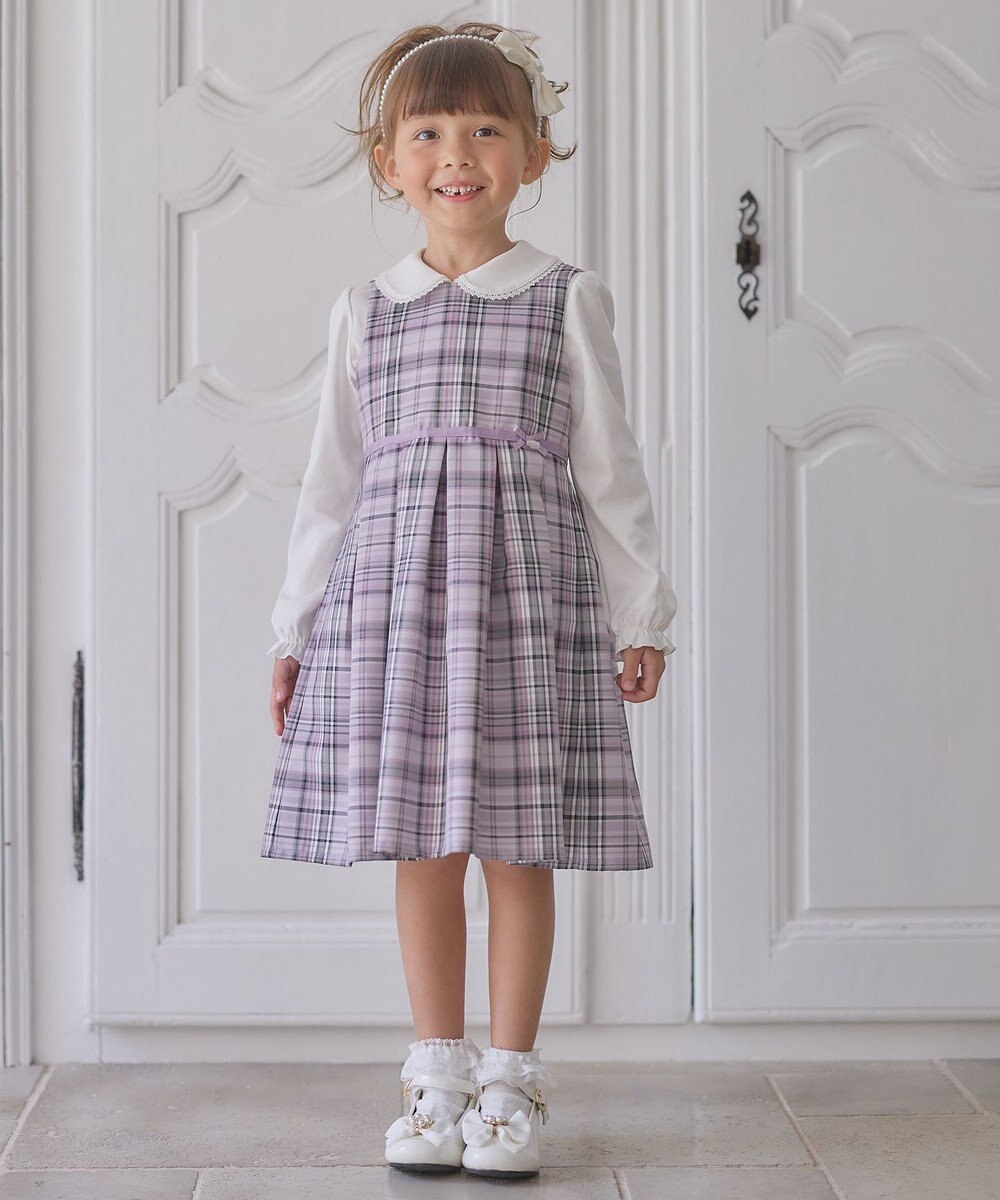 ANY KIDS チェック ジャンパースカート 