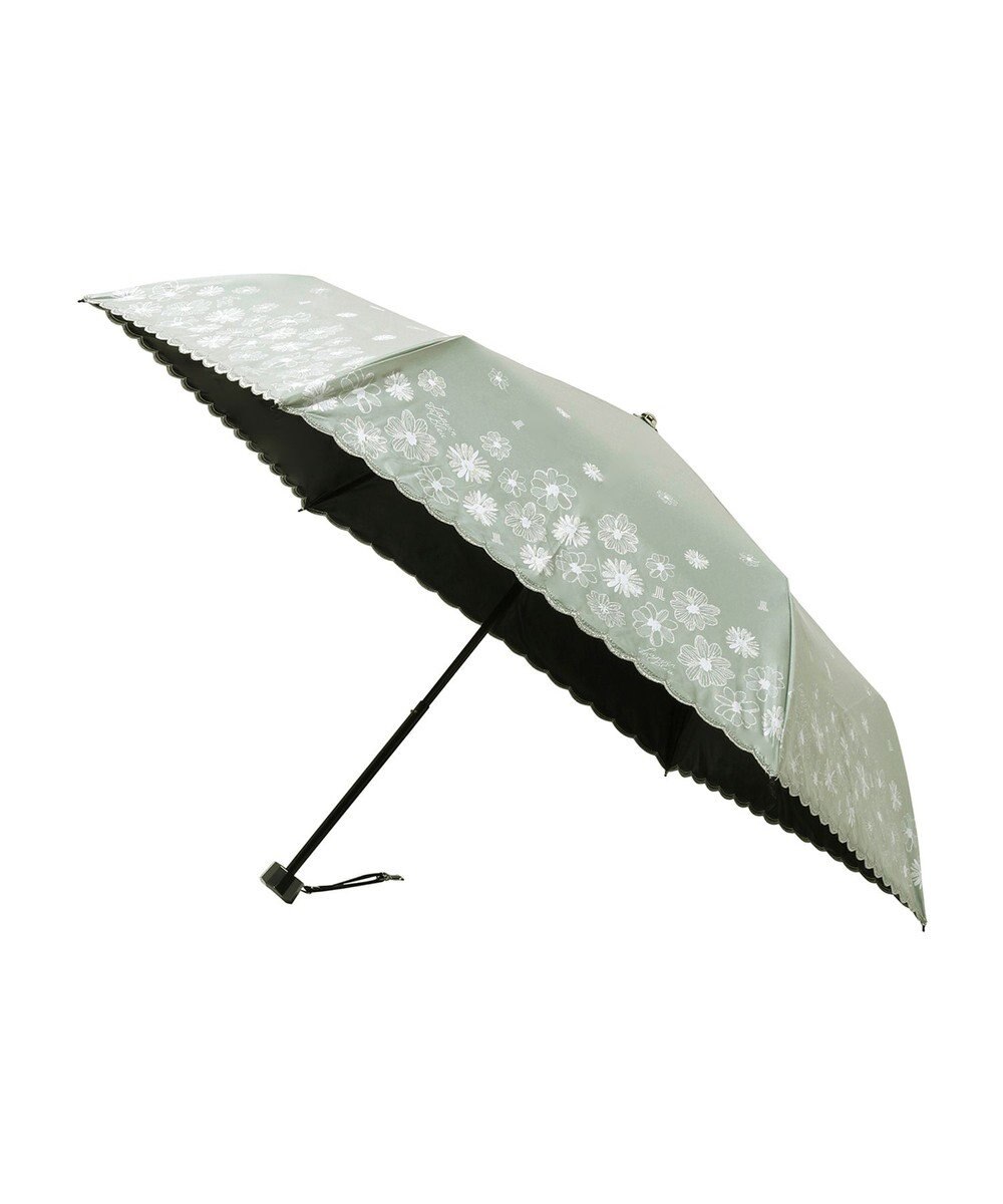 MOONBAT 【一級遮光/晴雨兼用日傘】ランバン オン ブルー (LANVIN en Blue)  折りたたみ日傘 フラワーグリッター 